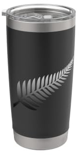 NZ Kiwi Silver Fern Travel Mug for New Zealand Stainless Steel Insulated Tumbler