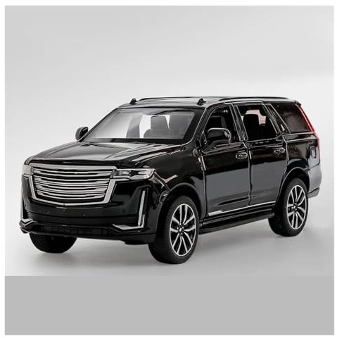 AMYALIN Modellauto Automodell 1:32 Für Cadillac Für Escalade Offroad-Modellauto Aus Metallguss Mit Rückziehmechanismus Modellfahrzeuge(Schwarz)