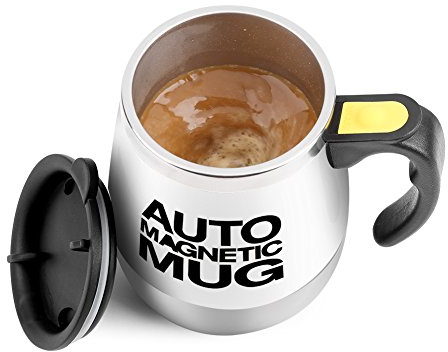 Fdit - Taza de mezcla automática, taza de café de acero inoxidable de Agitación automática, color
