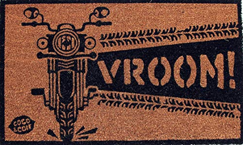 Coco & Coir Door Mats Indoor/Outdoor | Non Slip Lifestyle Entrance Mat (Vroom 45cm x 75cm)