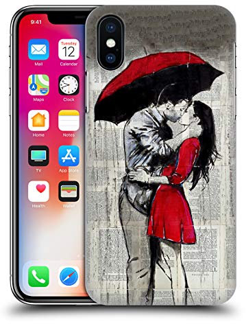 Head Case Designs Offizielle Zugelassen LouiJoverArt EIN Neuer Kuß 2 Rote Tinte Harte Rueckseiten Handyhülle Hülle Huelle kompatibel mit Apple iPhone X/iPhone XS