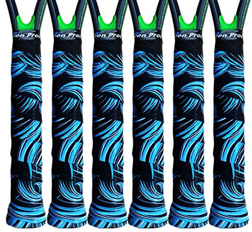 Alien Pros Tennisschläger Grip Tape (6 Griffe) - Tac Moisture Feel Tennis Grip - Tennis Overgrip Grip Tape Tennisschläger - Wickeln Sie Ihren Schläger für hohe Leistung (6 Griffe)