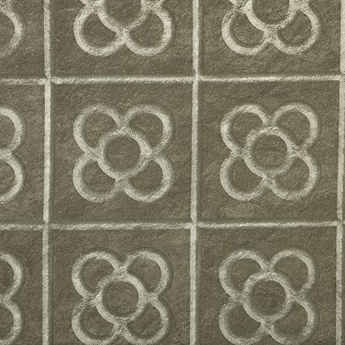 Kt KILOtela - Canvas Dekostoff Meterware, Home-Accessoires, Tischdecken, Kissen, Vorhänge, Taschen, 280 cm Breite, Fliesen, Blume aus Barcelona