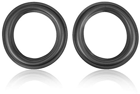 Mavis Laven Espuma del Altavoz de Goma, reparación de Altavoces de Bricolaje Perforados con Borde Envolvente del Borde de Goma Reemplazo de 6 Pulgadas / 156 mm 2PCS, Negro