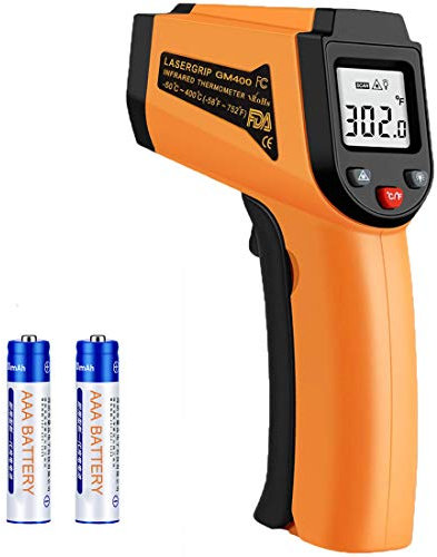 Temperature Gun for Cooking, Digital Infrared Thermometer Non-Contact -58℉ - 752℉ (-50℃ to 400℃) LCD Screen Digital Temperature Gun Alarm Setting for Cooking BBQ