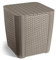 Allibert by Keter Gartentisch Luzon Flat Wicker, Cappuccino, Deckel abnehmbar, mit Stauraum, Kunststoff, Flache Rattanoptik