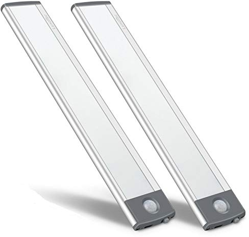 30-LED Motion Sensor Cabinet Light,Magnetic Motion Activated Under Counter Closet Lighting, Wireless USB Rechargeable Kitchen Cupboard Night Lights,Motion Activated Light Bar-2Pack