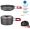 Bulin Campinggeschirr 7-Teilig Outdoor Kochgeschirr 1-2 Personen Aluminium Topfset Camping Kochset Mit Topf Pfanne Faltbar Kochtopf für Hiking Trekking Wandern Backpacking