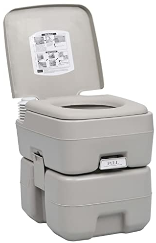 Susany Inodoro Portátil para Camping WC Portátil para Camping con Tanque Extraíble Inodoro Químico para Senderismo Viajes Largos Gris 20 + 10 L