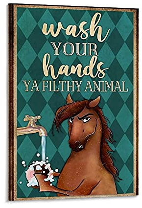 SMWY Retro-Poster Wash Your Hands Poster, dekoratives Gemälde, Leinwand, Wandkunst, Wohnzimmer, Poster, Schlafzimmer, Gemälde, 40 x 60 cm