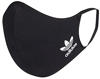 Adidas Originals Trefoil Unisex Sport Face Cover, 3-Pack, Black (Small)