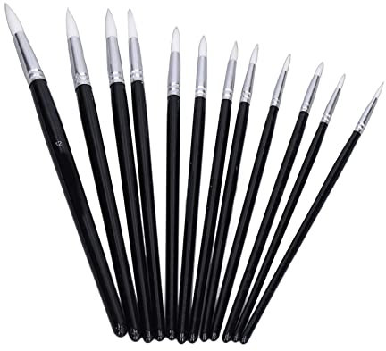 Pinceles de Pintura de Línea, 12 Piezas de Pinceles de Artista, Juego de Pinceles de Detalle de Pintura de Acuarela Profesional para Estudiantes de Arte Sets de Pinceles y brochas