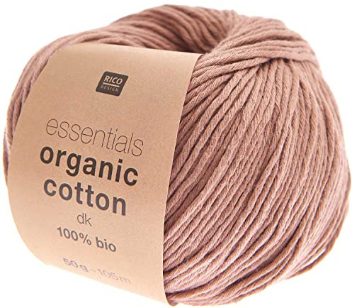 Rico Design Essentials Organic Cotton DK Farbe 13, Bio Baumwolle Baumwollgarn zum Stricken oder Häkeln