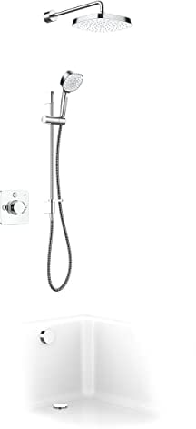 Mira Showers Evoco Mixer Shower Triple Outlet Thermostatic Mixer Shower with Bathfill Featuring HydroGlo Technology Chrome 1.1967.009