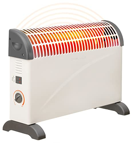 Brollux Calefactor eléctrico de 2000 W, convector móvil, calefacción eléctrica con termostato, ahorro de energía, calefacción eléctrica