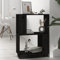 Massivholz Retro Bücherschrank Bücherregal Highboard mit 2 Regalen, Vintage Standregal Wohnzimmerschrank Aufbewahrungsregal ufbewahrung für Bücher und Wohnzimmer, Schwarz 51x25x70 cm Massivholz Kiefer