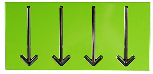 etc-shop Wandgarderobe Garderobe grün Metall Flur Dielen Garderobe mit ausklappbaren Haken, Metall, Form Pfeile, LxBxH 36 x 17 x 2,8 cm