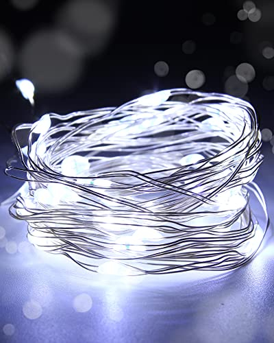 Yizhet 3m LED Lichterkette 30er Micro LED Draht Lichterketten mit Micro-USB, Kupferdraht für Schlafzimmer, Party, Garten, Halloween, Hochzeiten (Kaltes Weiß)