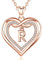 AEONSLOVE Buchstaben Kette Kupfer Rosegold Herz R Buchstaben Anhänger Halskette mit Namen Namenskette Damen Frauen Mädchen Initialen Alphabet Schmuck Geschenk