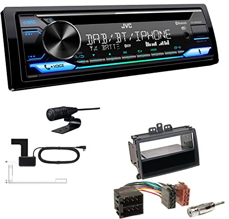 JVC KD-DB922BT 1-DIN Autoradio CD-Receiver Bluetooth DAB+ Digital Radio Einbauset passend für Hyundai i20 2009-2012 schwarz