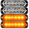 Defvnsy - Lot de 4 – Lumière stroboscopique à 6 LED ambre – Lumière LED d'avertissement mini barre lumineuse d'urgence flash 18 modes clignotants 12 V-24 V DC pour remorque, camion véhicule universel