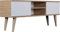 WFL GROUP Mobile TV - Credenza Porta TV Stile Scandinavo Cassettiera TV per Soggiorno Fino a 50 Pollici 120 o 160 cm - con Piedi in Legno e 2 Ante - 120 cm - Rovere/Bianco