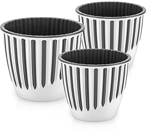 minify Blumentopf-Set mit 3 Größen ⌀149/165/188mm Design-Pflanztöpfe für Innen- und Außenbereich (Weiß)