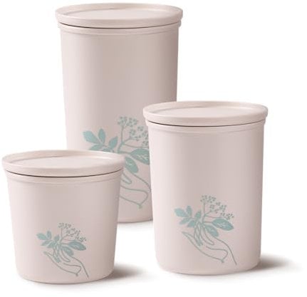 vom-Achterhof Frischhaltedosen 3er Set | aus recyceltem Kunststoff (rPET) | zur Aufbewahrung deiner liebsten Pflanzenpulver, Kräuter, Tees oder Gewürze | umweltfreundlich & recyclebar