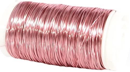 Decolackdraht 160m // Ø 0,3mm // 100g // Dekodraht Basteldraht Bindedraht Blumendraht // für Blumengestecke Dekokränze und ideal zum Basteln (Rosa)