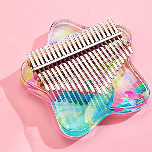 Kalimba 17 21 Tasten Acryl Kalimba Pink Thumb Piano Anfänger Finger Piano Musikinstrumente (Color : F 21 Keys)