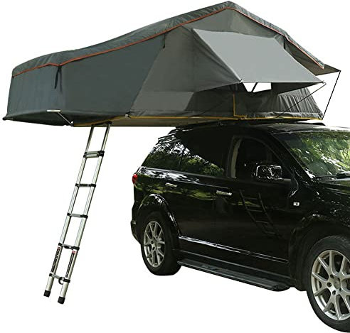 WLONK dachzelt hartschale Dachzelt LKW SUV Dachzelt mit Leiter, Dachzelt Camping Wasserdicht Dachfenster Zelt Atmungsaktiv Großraum Outdoor Reisen Angeln für 3-5 Personen