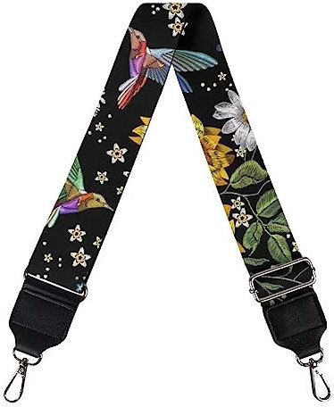 GLENLCWE Verstellbarer Taschengurt mit Kolibri-Blume, weicher Schultergurt, Ersatz, Umhängetasche, Gepäckgurt, Gürtel für Reisen