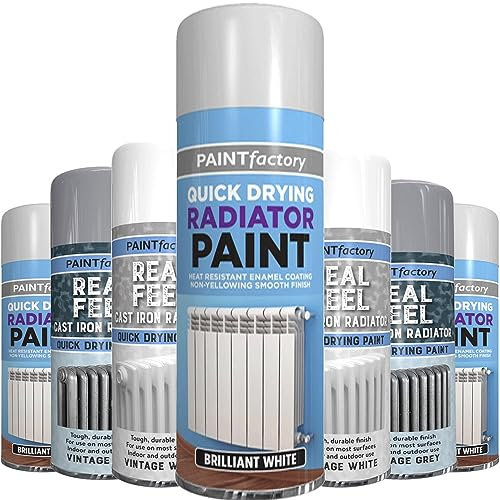 AlezyB - 1 x Radiator Brilliant White Spray 300ML Aerosol for Interior & Exterior Tough, Protect Against Rust Durable Finish