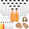 wordmouk 24 PCS mini botellas licor 100ml/3.5oz Botellas de Plástico Vacías para Licor Botella Reutilizables con Tapa y Embudo Etiqueta de papel Kraft Botellitas de Cristal Pequeñas, para Bodas