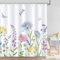 Bonhause Tenda Doccia Primavera Fiori Colorato Fiore Farfalla Acquerello Floreale Tende per Doccia in Poliestere Impermeabile Antimuffa Lavabile Tende Bagno 180 x 180 cm con 12 Ganci