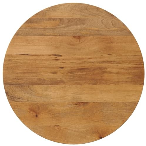 vidaXL Tischplatte, Holzplatte für Tisch Esstisch Couchtisch, Ersatztischplatte Rund, Massivholzplatte, Ø 90x3,8cm Massivholz Mango