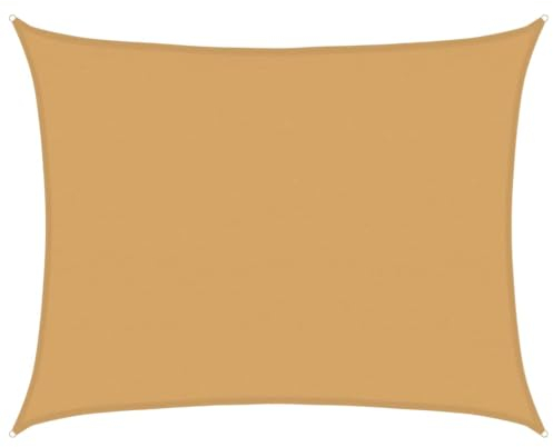 vidaXL Vela Parasole 160 g/m² Rettangolare Sabbia 6x7 m in HDPE, Vela ombreggiante, Ombra da Patio, tettoia ombreggiante, Vela da Giardino, tettoia