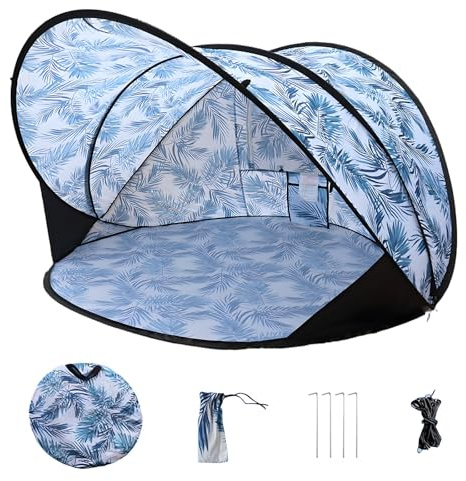 HYPIQQ Strandmuschel Pop Up Strandzelt UV-Schutz 50+ Sonnenschutz Strand Zelt Wurfzelt Wetter Leicht Strandzelt Für Garten Strand,Ahornblatt