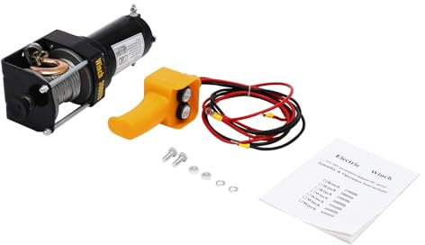 Treuil électrique 3000 lbs - 5500 W 12 V - Treuil électrique avec commande filaire pour garage, bateau, remorque, quad ATV