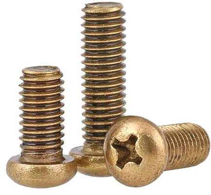 Viti a testa tonda in ottone M4 M5 M6 Bulloni a testa cilindrica a croce Phillips in ottone, 3 pezzi, M4x25