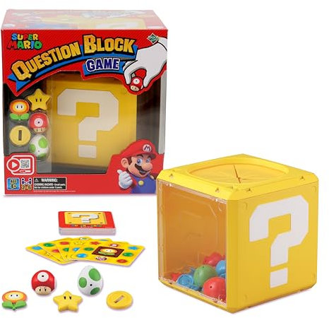 EPOCH Games 7556 Super Mario Question Block Game, Super Mario Spiel, Quizspiel, Bingospiel, Brettspiel für Kinder ab 4 Jahren