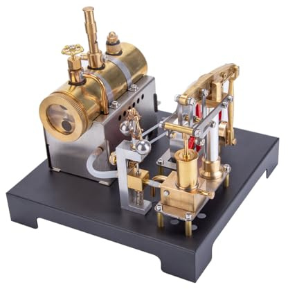 Mious SE-01 Vintage Dampfmaschine Modell, das funktioniert, SE-01 volles Metall stationäre Strahl Motor Modell und horizontaler Kessel Kit, Kreative Wissenschaft Experiment Spielzeug (85PCS)