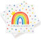 100 Servietten Regenbogen Schön, dass du da bist Tischdeko, 3-lagige Servietten 33 x 33 cm, geeignet für Geburtstage, Taufen, Kommunionen, Party Tischdeko