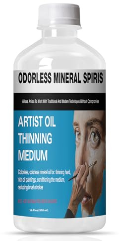 Odorless Paint Thinner for Oil Painting - Oil Painting Supplies for Slimming Oils, Artists, Professionals, 16.9oz