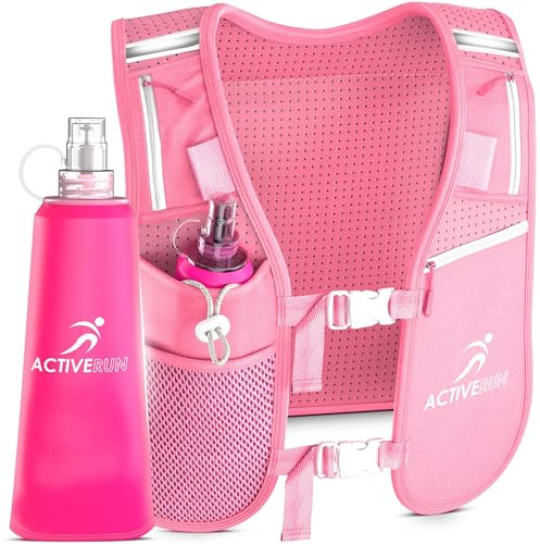 Running Vest for Women with 500ml Water Bottle - 6 Pockets - Phone Holder