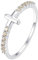 Citrin Ring 585 Gold, Wedding Ring Damen 14K Weißgold Kreuzen für Verlobung Hochzeit Größe 45 (14.3)