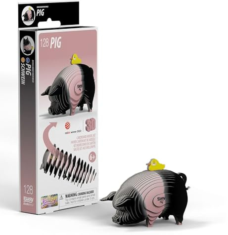 EUGY 128 Pig Eco-Friendly 3D Paper Puzzle
