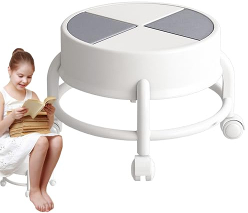 Niedriger Hocker mit Rollen, Rollsitz unten, niedriger Rollstuhl, mit | robuster, mobiler Rollhocker, Trittleiter mit 360° drehbaren Rädern, für Wohnzimmer und Zuhause
