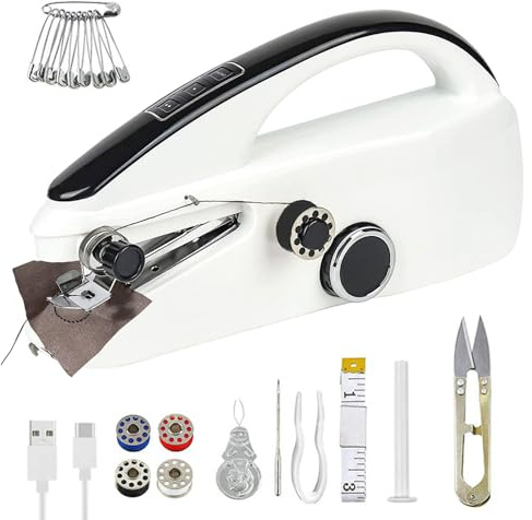 Handnähmaschine, Mini Nähmaschine, Sewing Machine, Mini Handnähmaschine Elektrisch, Tragbare Elektrische Nähmaschine Mit Nähzubehör, Leicht & Einfach Für Anfänger, Kleidung, Vorhänge, DIY