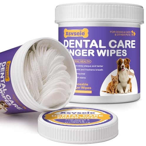 GPUPFJPW Dog Teeth Cleaning Wipes, 60 PCS Dental Finger Wipes for Dogs & Cats, Remove Plaque & Tartar, Freshen Breath, Pet Dental Care Finger Toothbrush Wipes